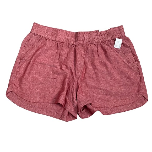 Women's Maurices 18W XL 1X Shorts Active Red Pockets Lightweight Linen Rayon NWT - Picture 2 of 7